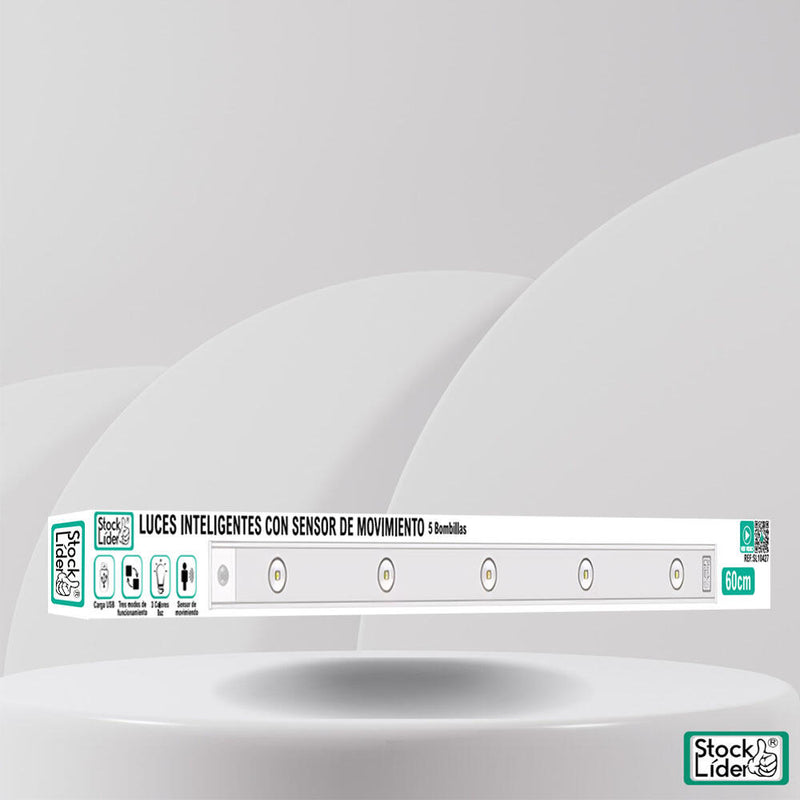 Luces inteligentes con sensor de movimiento 5 bombillas